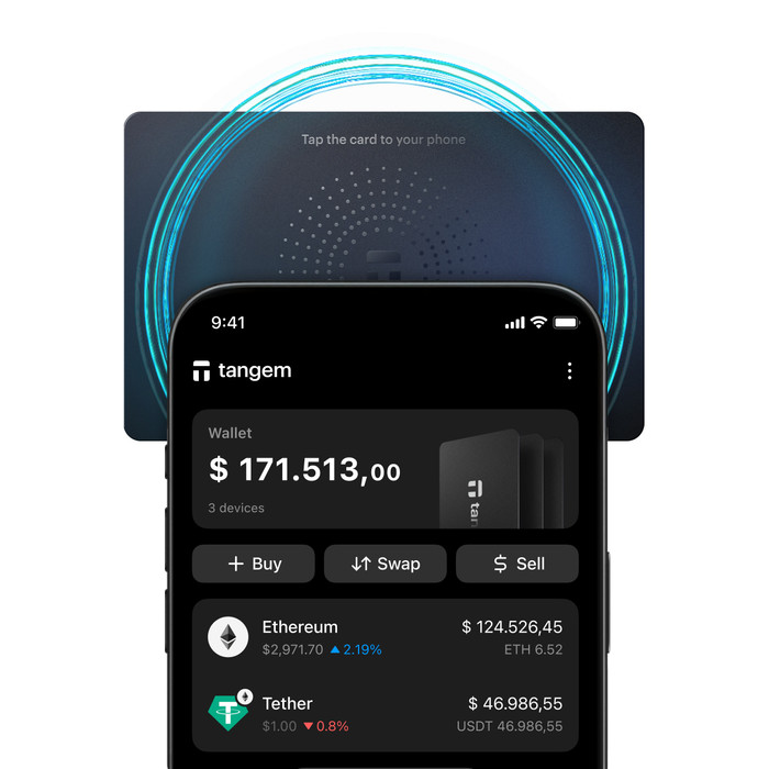 Tangem Wallet 2.0 - Secure Crypto Cold Wallet - 3 Card Set Classic Black visual leverancier