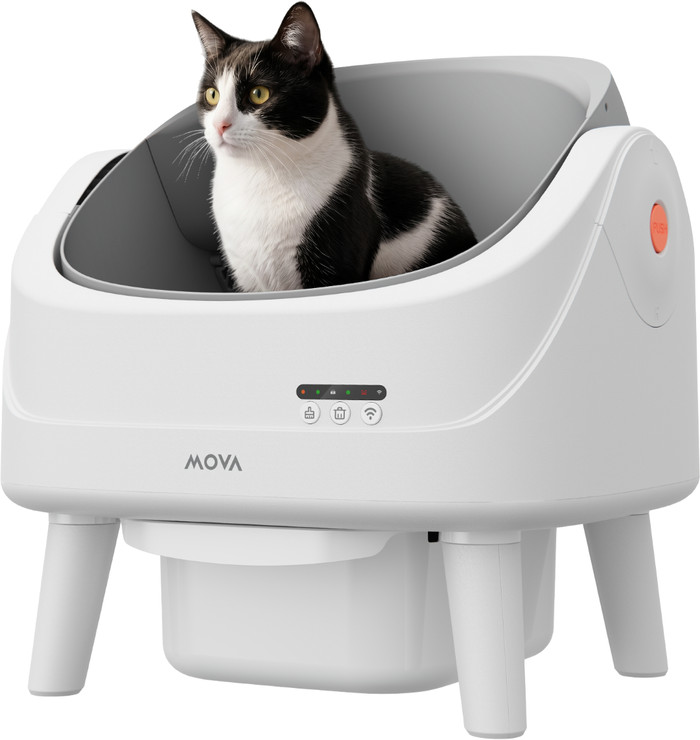 Mova Automatische kattenbak LB10 Air Wit product in gebruik