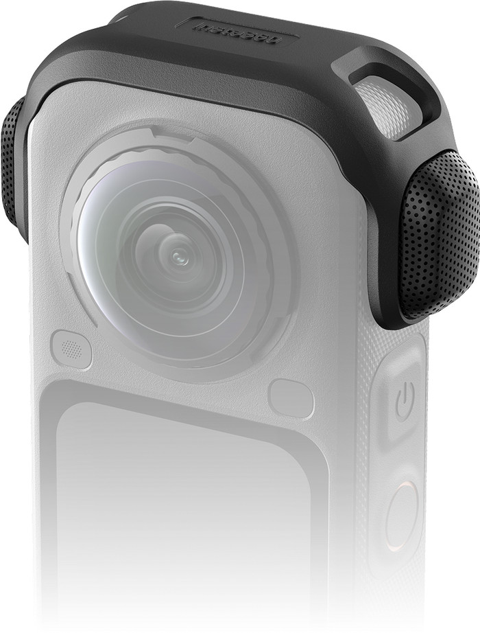 Insta360 X6 Mic Windshield product in gebruik