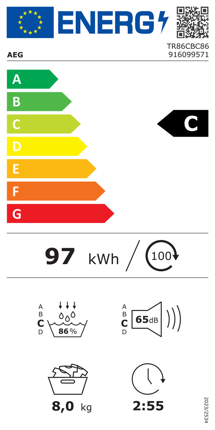 AEG TR86CBC86 AbsoluteCare energy label