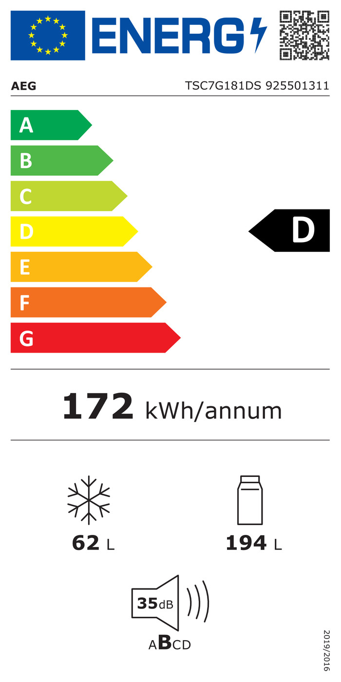 AEG TSC7G181DS energy label