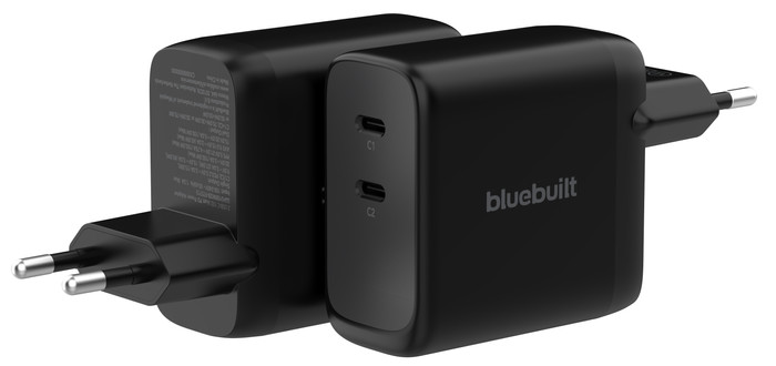 BlueBuilt 100W GaN Oplader met 2 Usb C Poorten Zwart samengesteld product