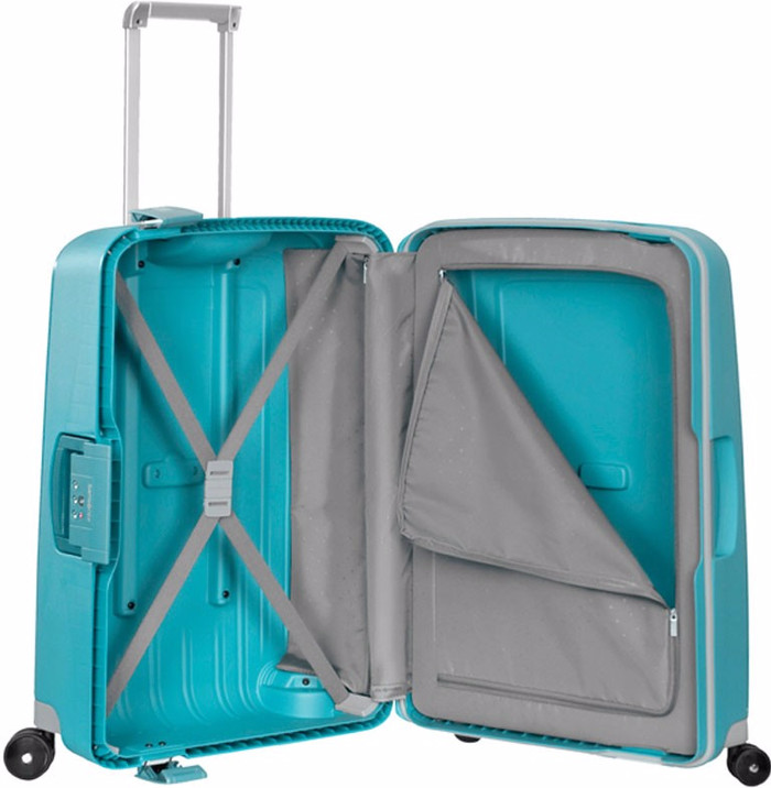 Samsonite S'Cure Spinner 75cm Aqua Blue binnenkant