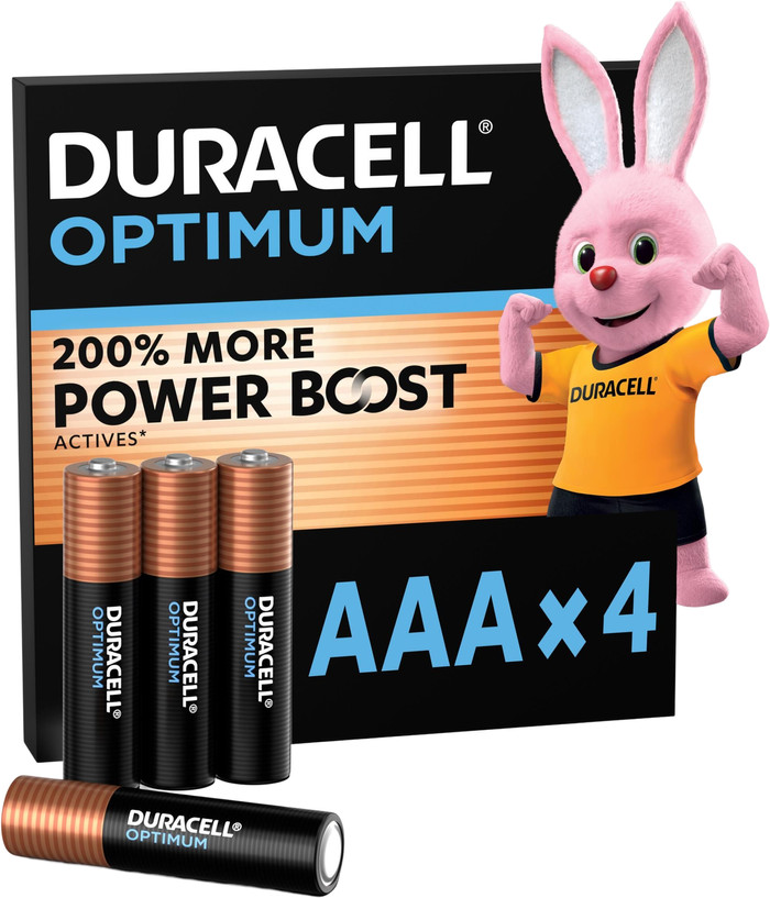 Duracell Alkaline Optimum AAA batteries 4 units Main Image