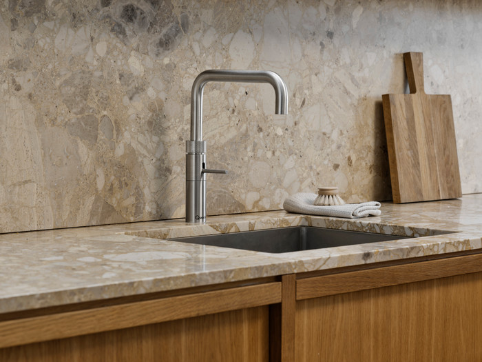 Quooker COMBI+ and Quooker Fusion Square Stainless Steel product in use