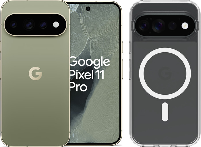 Google Pixel 11 Pro 512GB Groen 5G + BlueBuilt Back Cover Transparant Main Image