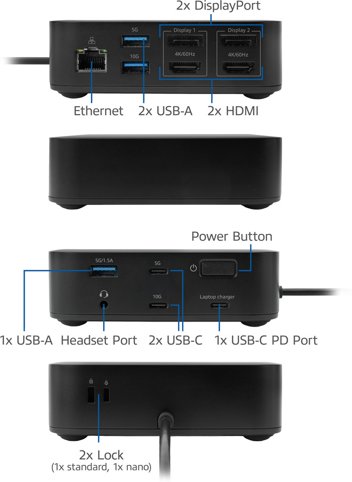 ACT USB-C Dual 4K Monitor DisplayLink Docking Station detail