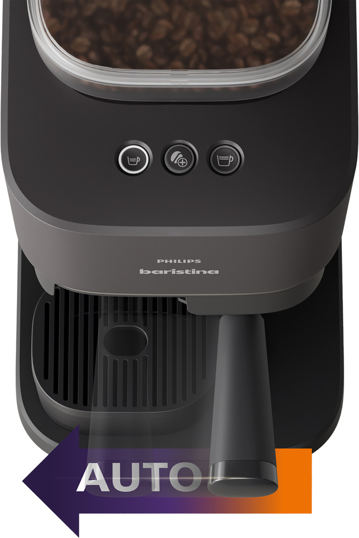 Philips Baristina BAR308/60 Zwart + Melkopschuimer detail