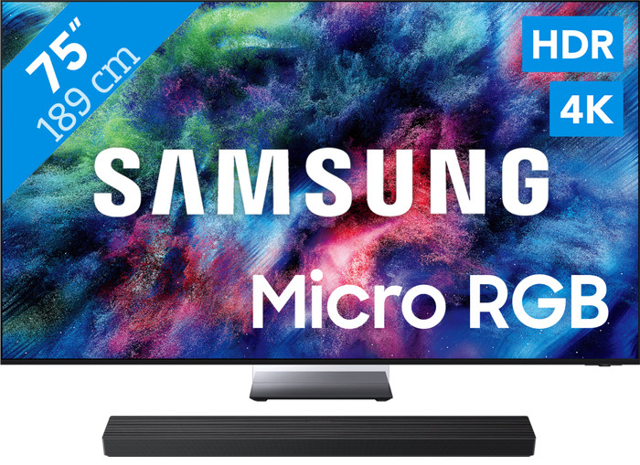 Samsung Micro RGB 75" R95H (2026) + Samsung HW-QS90H (2026) Main Image