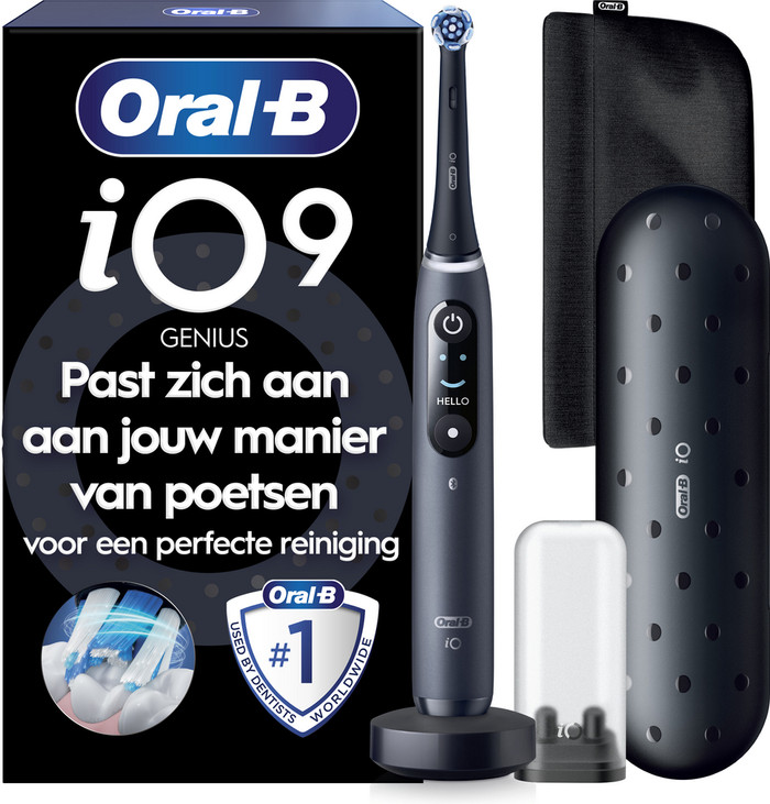 Oral-B iO 9n Onyx Black + 8 Brush Attachments packaging