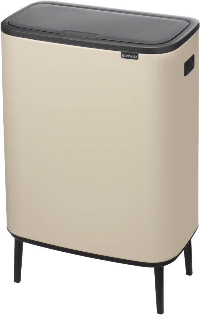 Brabantia Bo Touch Bin Hi Prullenbak 2 x 30 liter Soft Beige voorkant