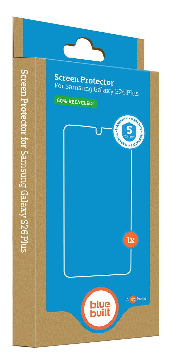 BlueBuilt Galaxy S26 Plus Screen Protector Glass packaging
