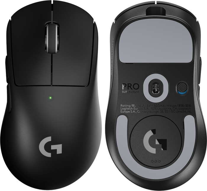 Logitech G PRO X Superlight 2 DEX SE Lightspeed Zwart achterkant
