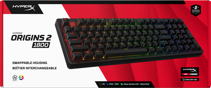 HyperX Origins 2 1800 Gaming Toetsenbord Qwerty verpakking