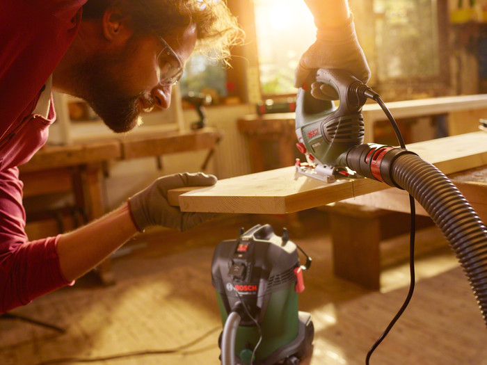 Bosch AdvancedVac 20 + Bosch Filterzakken voor AdvancedVac 20 (5x) product in gebruik