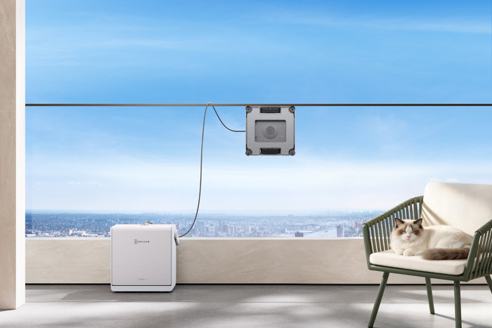 Ecovacs WINBOT W2S Pro Omni product in gebruik