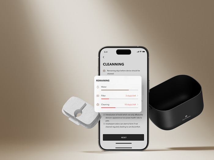 Petlibro Drinkfontein met App PLWF105 Zwart product in gebruik