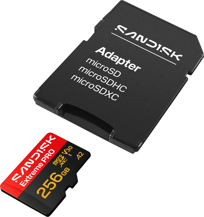 SANDISK Extreme PRO microSDXC 256GB 250MB/s bovenkant