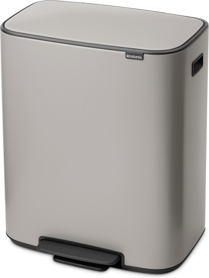 Brabantia Bo Pedal Bin 2 x 30 Liter Soft Grey rechterkant