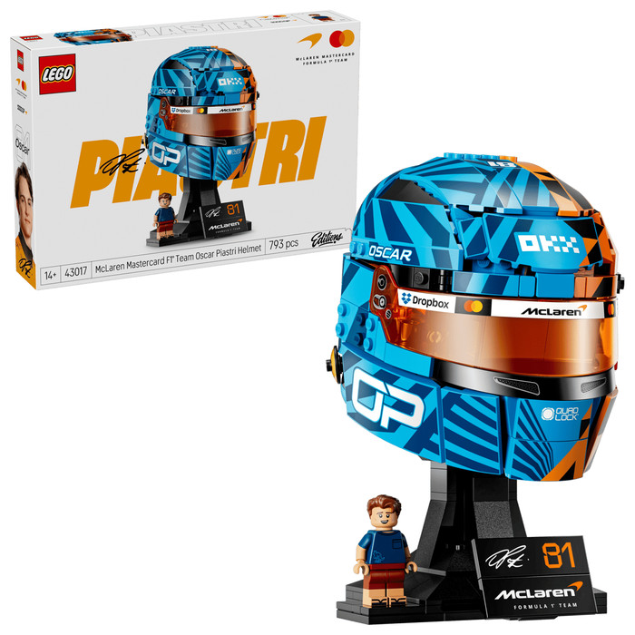 LEGO Editions McLaren Mastercard F1 Team helm van Oscar Piastri 43017 rechterkant