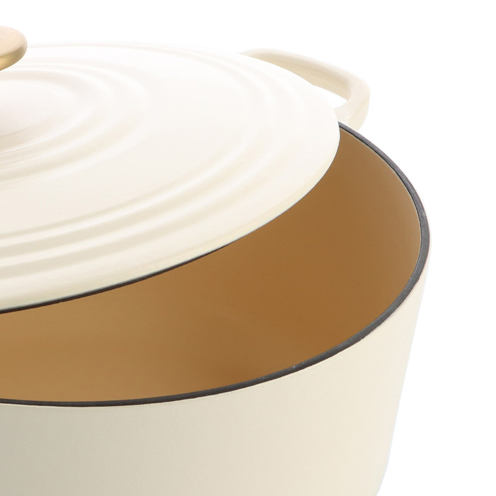 BK Bourgogne Braadpan 24 cm Cream White binnenkant