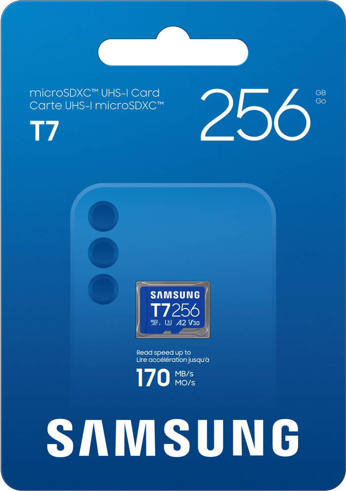 Samsung MicroSDXC T7 256GB 170MB/s verpakking