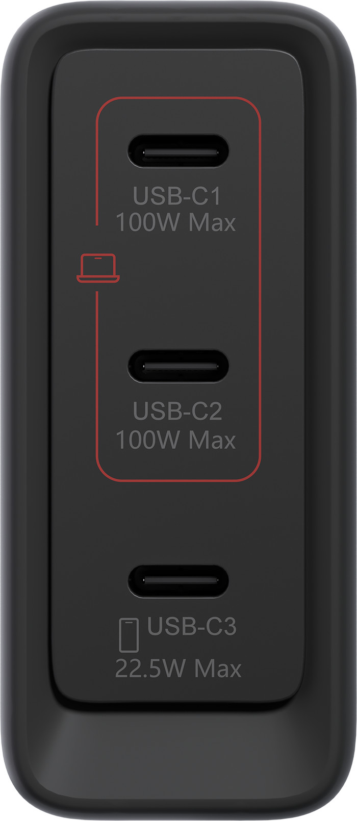 Lenovo Multi-port Usb C 100W GaN Oplader voorkant