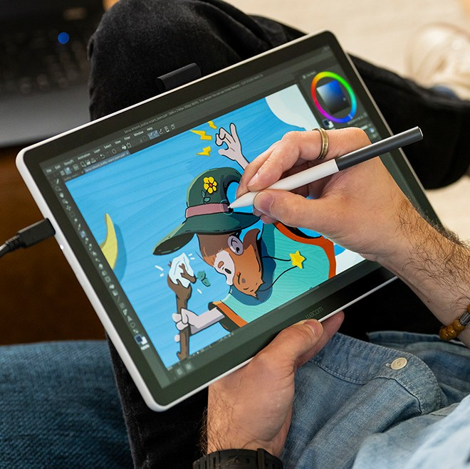 Wacom One 14 product in gebruik