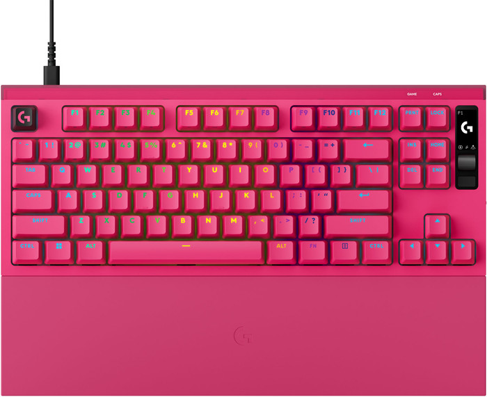 Logitech G PRO X2 RAPID TKL Gaming Toetsenbord Roze Qwerty bovenkant