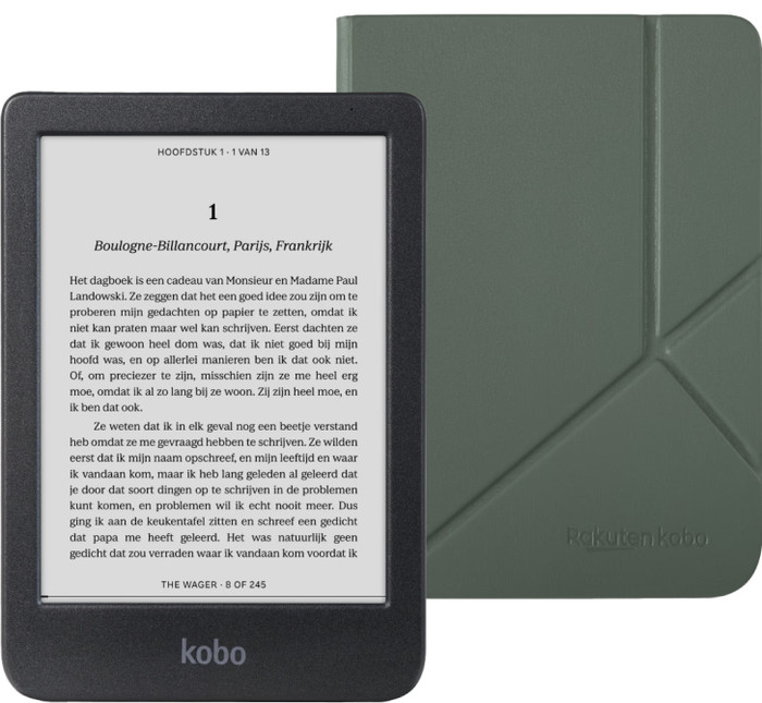 Kobo Clara BW Zwart + Sleep Cover Groen Main Image