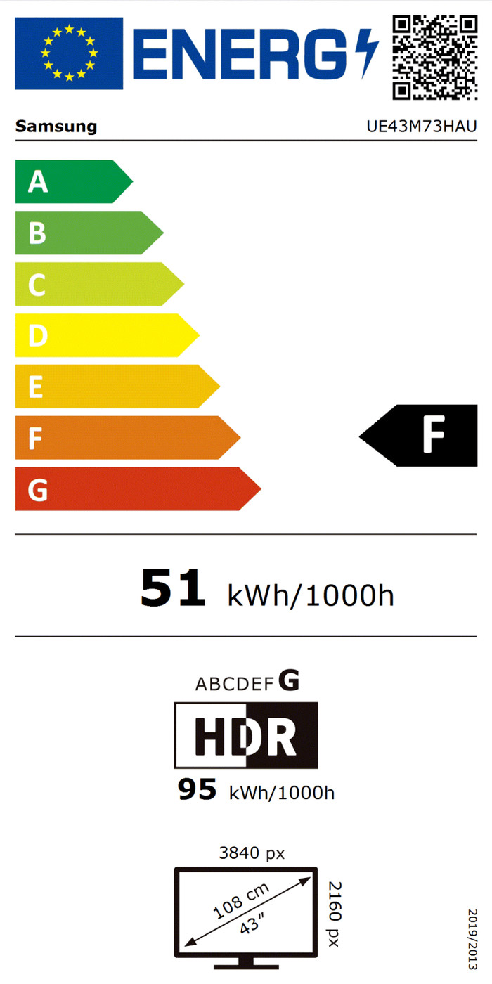 Samsung Mini-led 43" M73H (2026) energielabel