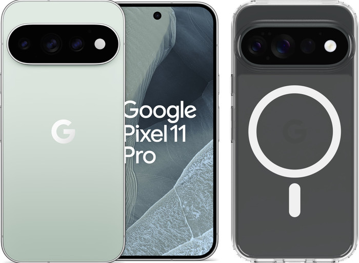 Google Pixel 11 Pro 512GB Lichtgroen 5G + BlueBuilt Back Cover Transparant Main Image