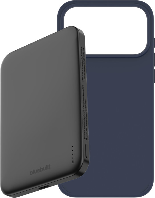 BlueBuilt MagSafe Hoesje iPhone 18 Pro Max Blauw + Powerbank 5.000 mAh Grijs Main Image