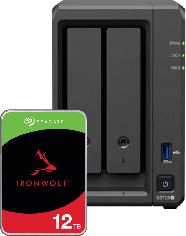 Synology DS725+ + Seagate Ironwolf 12TB Main Image