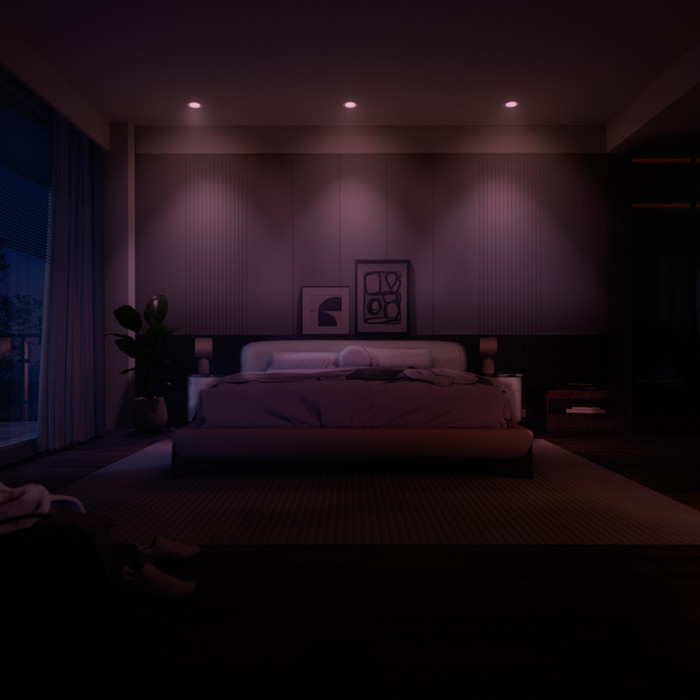 Philips Hue Inbouwspot Slim - White and Color - 170mm - Wit product in gebruik