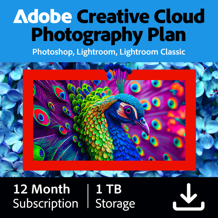 Adobe Creative Cloud Photography Plan 1 Jaar + 1TB Cloudopslag - Digitaal Main Image