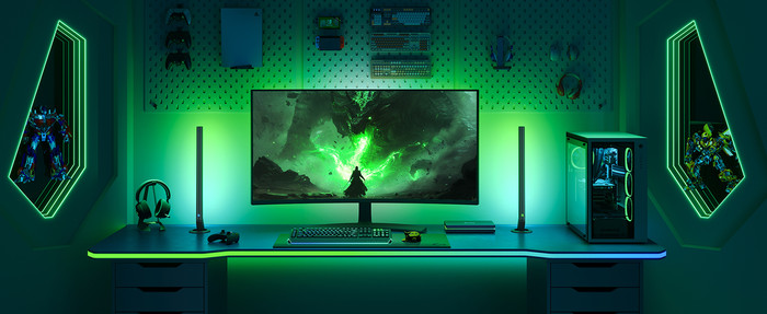 Govee AI Sync Box kit 2 27-34 inch product in gebruik