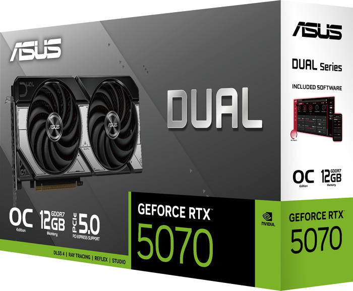 ASUS DUAL GeForce RTX 5070 OC 12GB verpakking