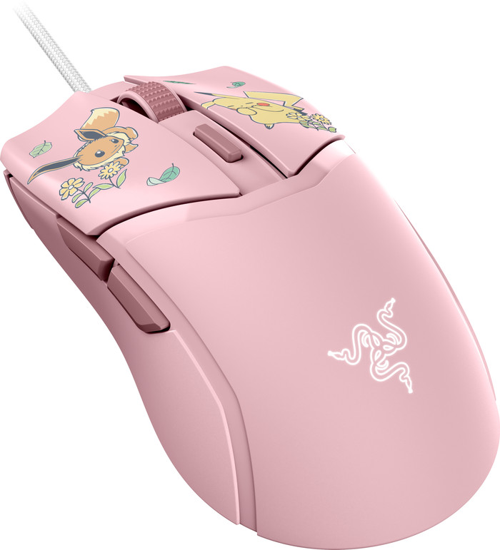Razer Cobra Bedrade Gaming Muis - Pokémon Pikachu/Eevee Edition linkerkant