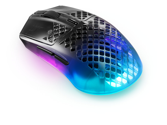 SteelSeries Aerox 3 Draadloze Gaming Muis Zwart achterkant