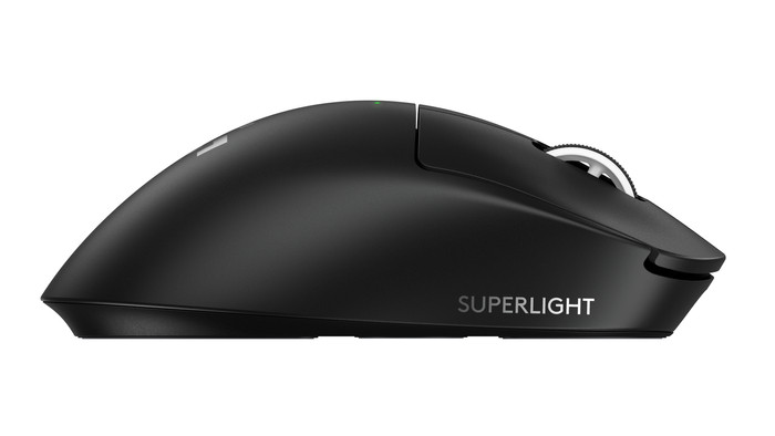 Logitech G PRO X Superlight 2 DEX Lightspeed Draadloze Gaming Muis Zwart linkerkant
