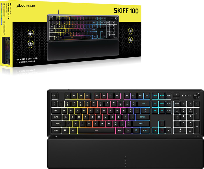 Corsair SKIFF 100 RGB Gaming Toetsenbord Qwerty verpakking
