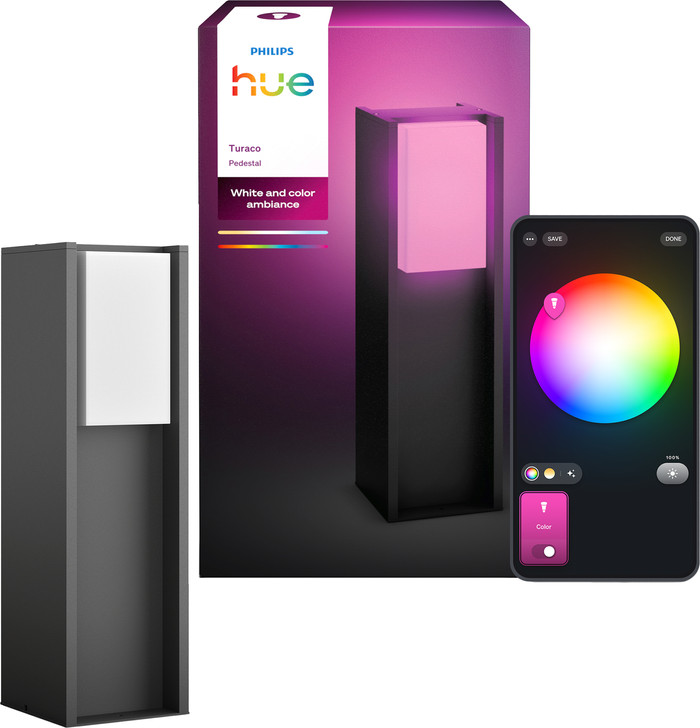 Philips Hue Turaco Lage Sokkellamp Antraciet Buiten verpakking