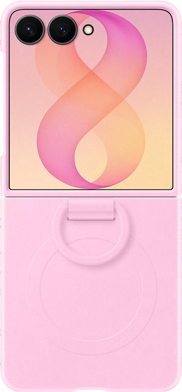 Samsung Galaxy Z Flip 8 Siliconen Back Cover met Magneet Roze Main Image