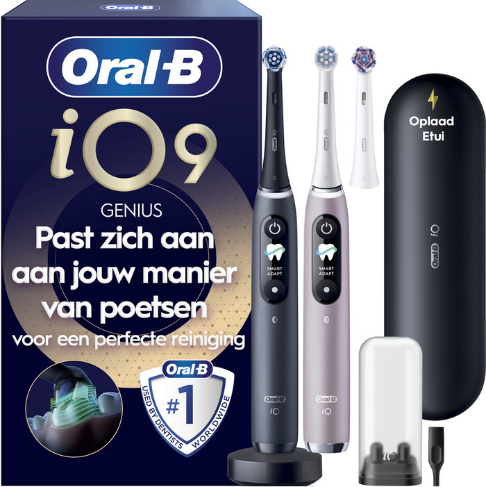 Oral-B iO 9n Rozenkwarts en Onyx Zwart Duo Pack Speciale Editie accessoire