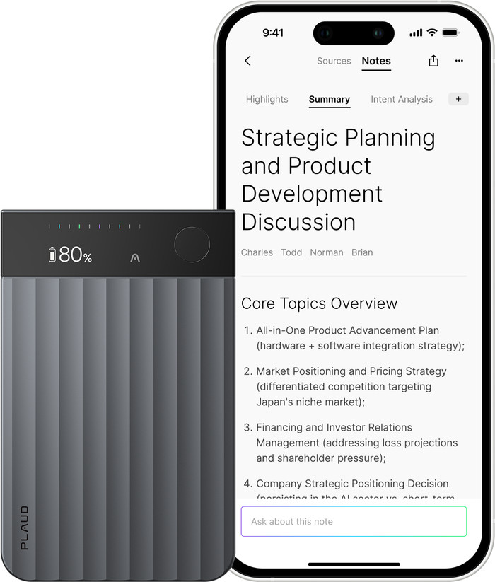 Plaud Note Pro Zwart product in gebruik