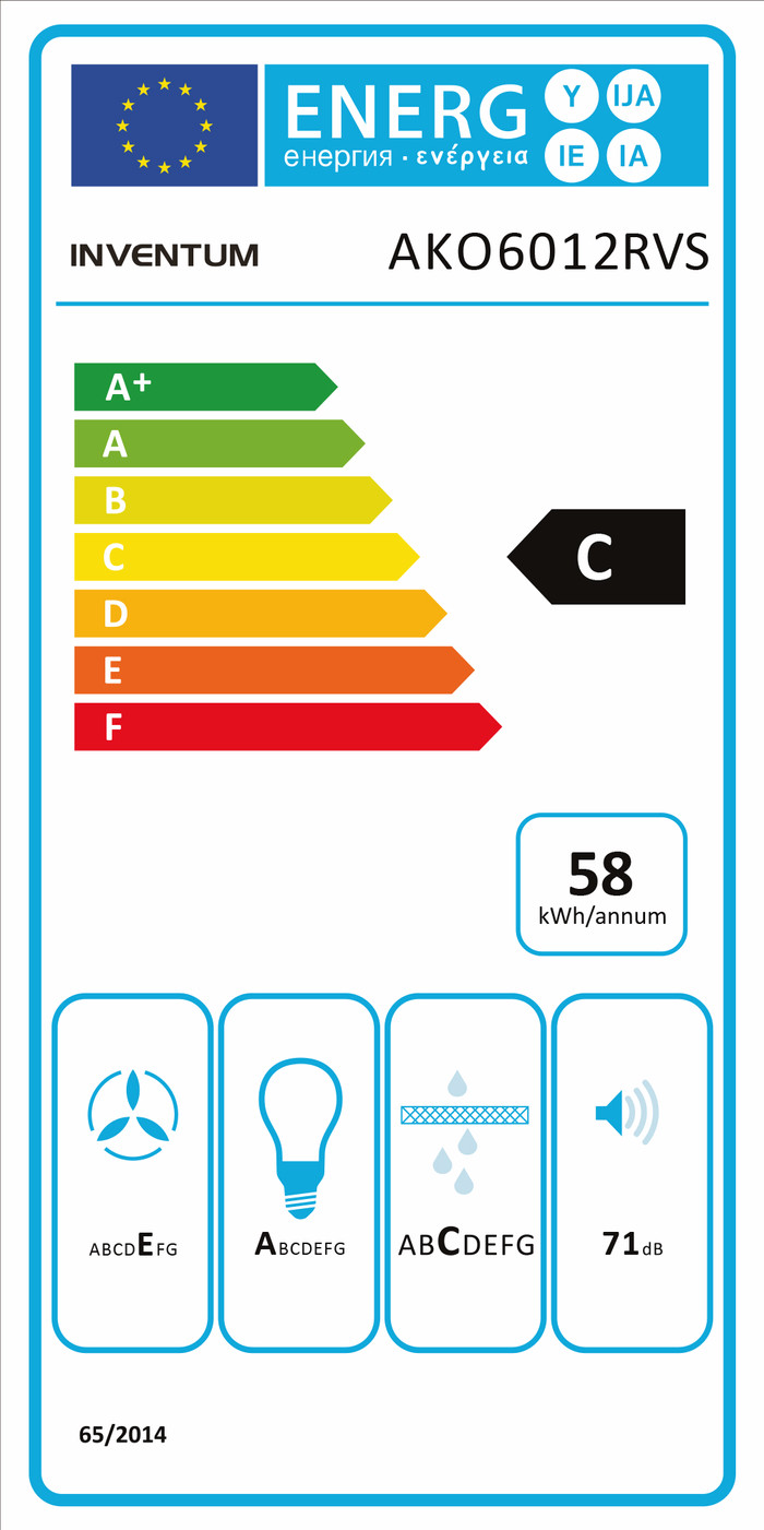 Inventum AKO6012RVS energielabel
