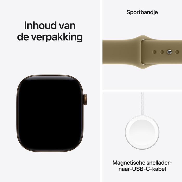 Apple Watch Series 12 Cellular 46mm Donkerbrons Sportband M/L visual leverancier