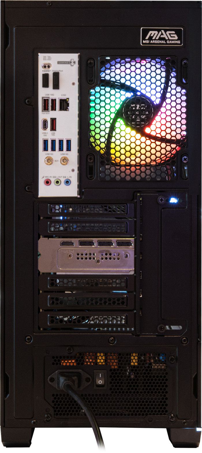 Cobalt x Powered by MSI - Tier 2 - RTX 5070 Ti - Ryzen 7 7800X3D - 32GB - 2TB SSD achterkant