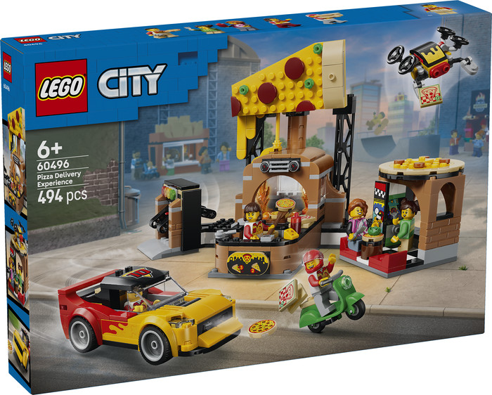 LEGO City Pizzacentrale met voertuigen 60496 verpakking